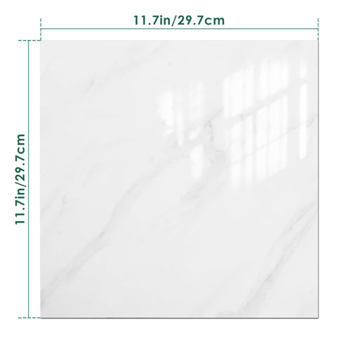 VallisCo white marble backsplash close-up showing a durable, easy-to-clean PVC surface.