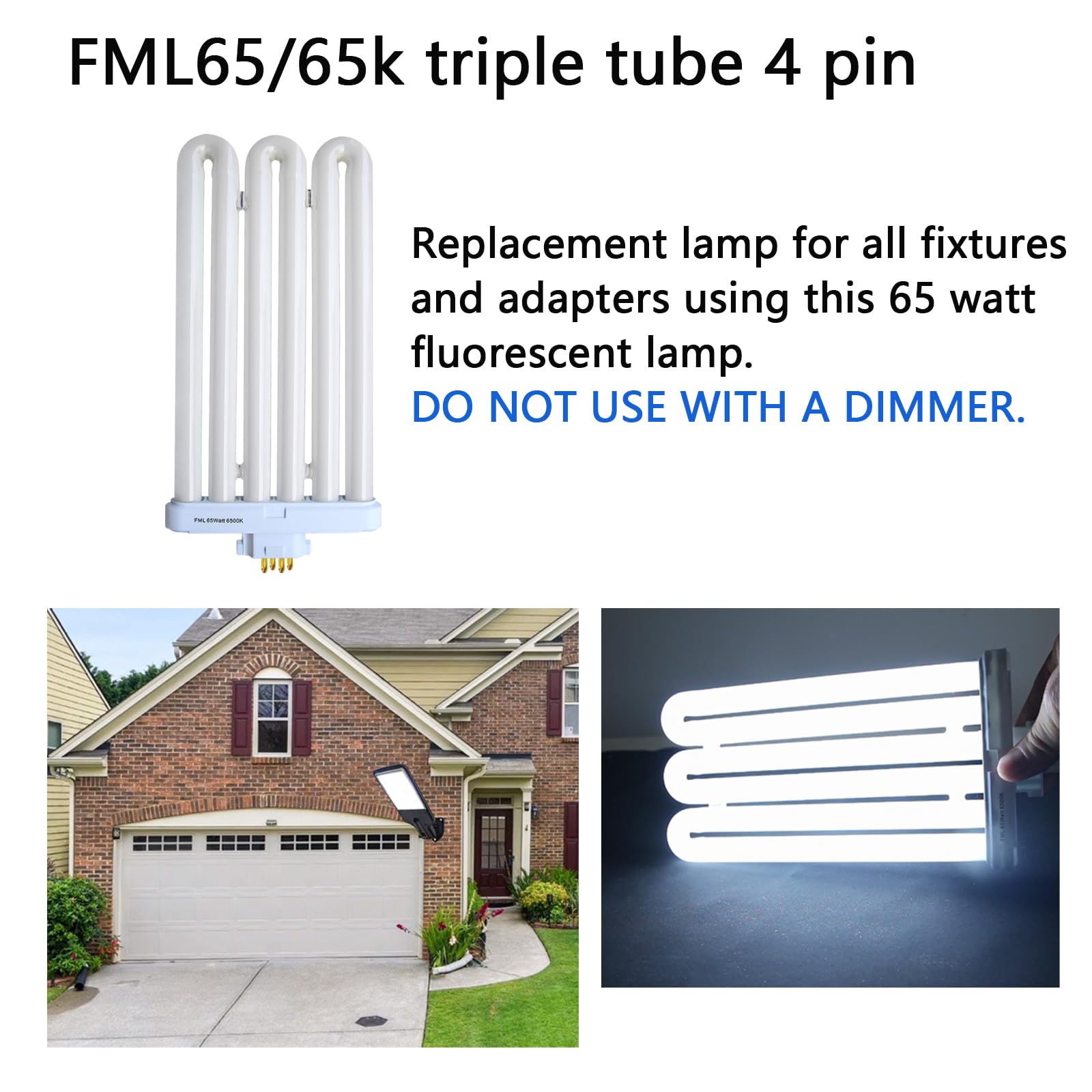 Valoisa 4-pin base tube, non-dimmable design for safe replacement.