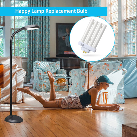 Fragile fluorescent tube shown; handle with care