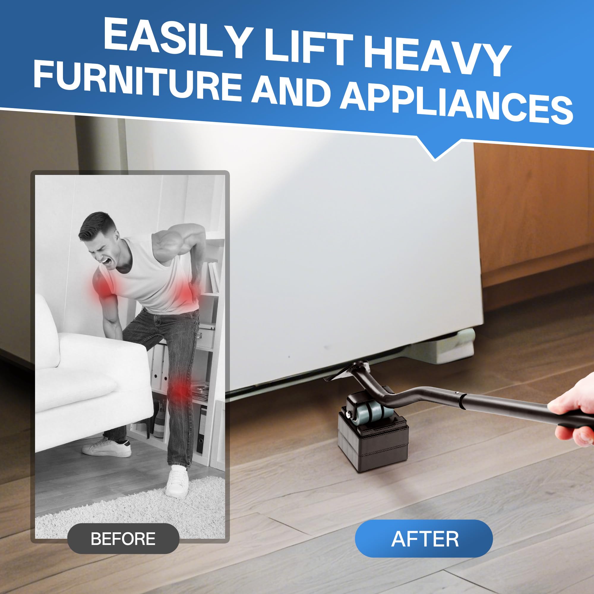 Valtavo lifter with four base pads provides stable support during moving