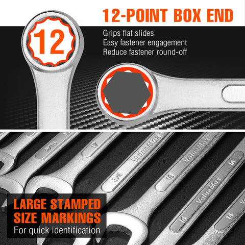 ValueMax offset open-end design provides extra turning space in tight spots.