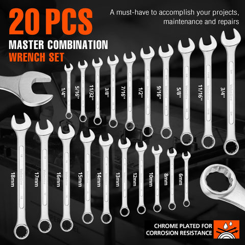 ValueMax wrenches SAE to metric range for versatile automotive and DIY projects.