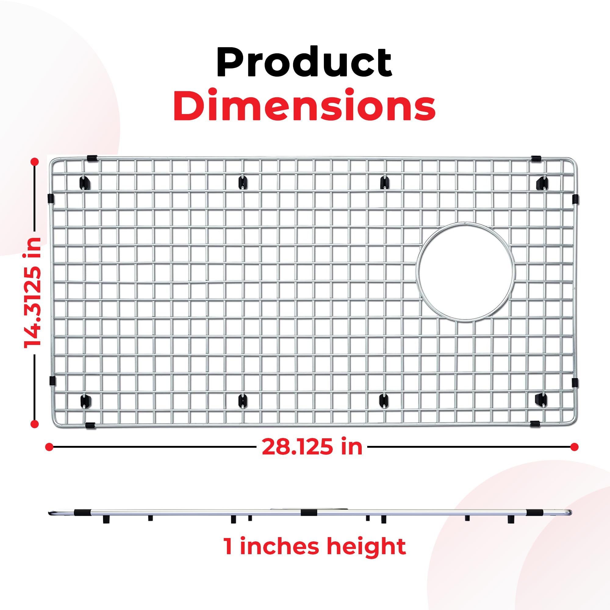 VALUN 221010 grid in action catches debris and elevates dishes.