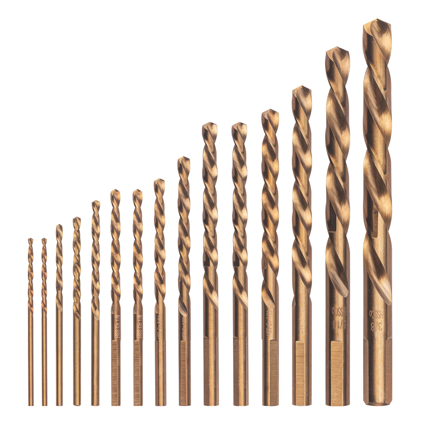 VALYRIANTOOL cobalt left hand drill bits come in a sturdy plastic case for organization