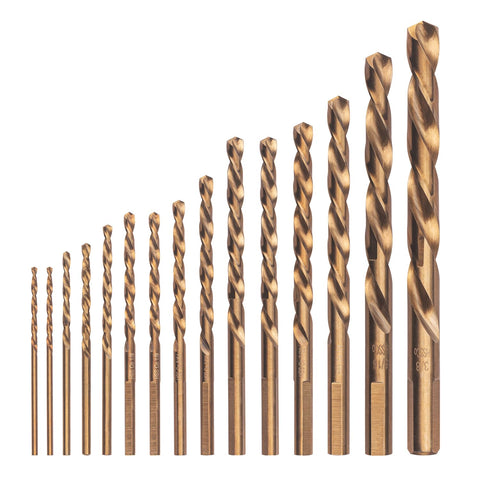 VALYRIANTOOL cobalt left hand drill bits come in a sturdy plastic case for organization