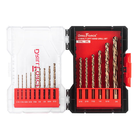 VALYRIANTOOL cobalt left hand drill bits set in box for easy storage and quick bolt removal