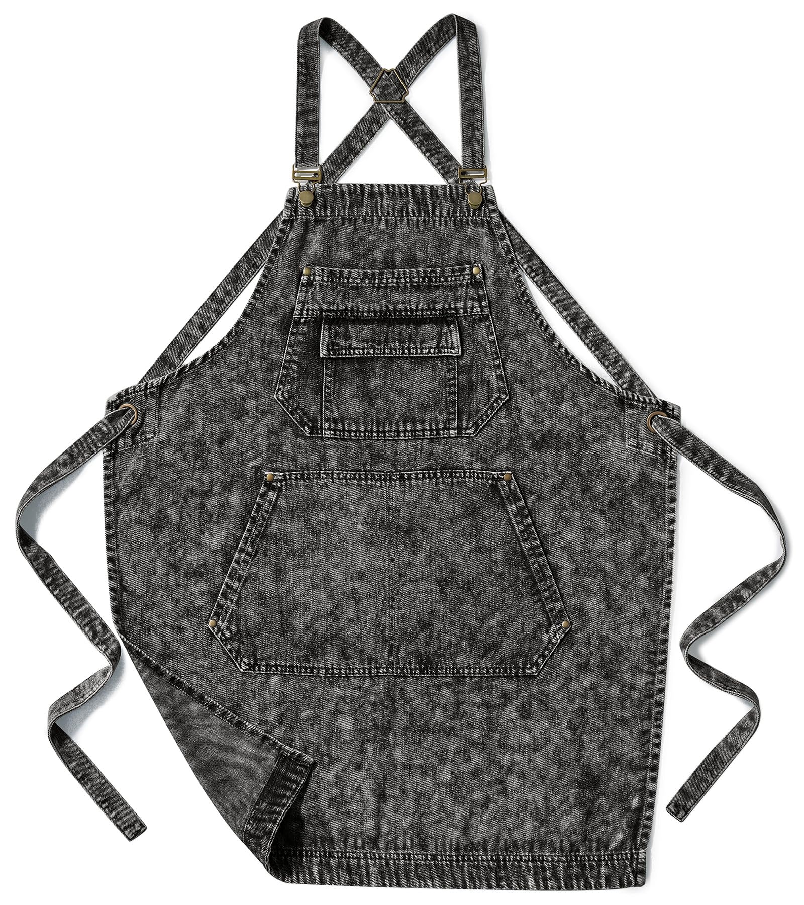Vammcht Denim Apron with multi pockets organized tools for styling sessions