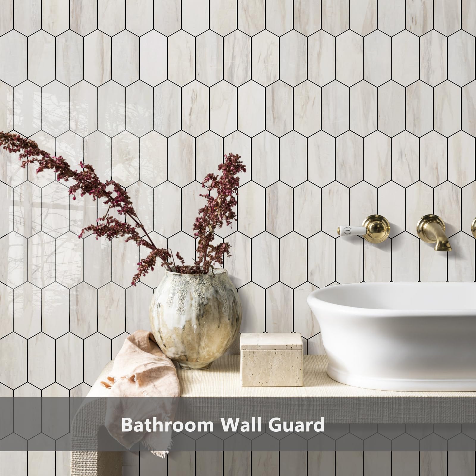 Vamos Tile bathroom steam test shows humidity resistance.