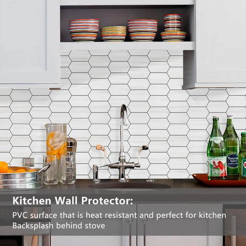 Vamos Tile Dolomite marble-look finish adds stylish kitchen or bath backsplash