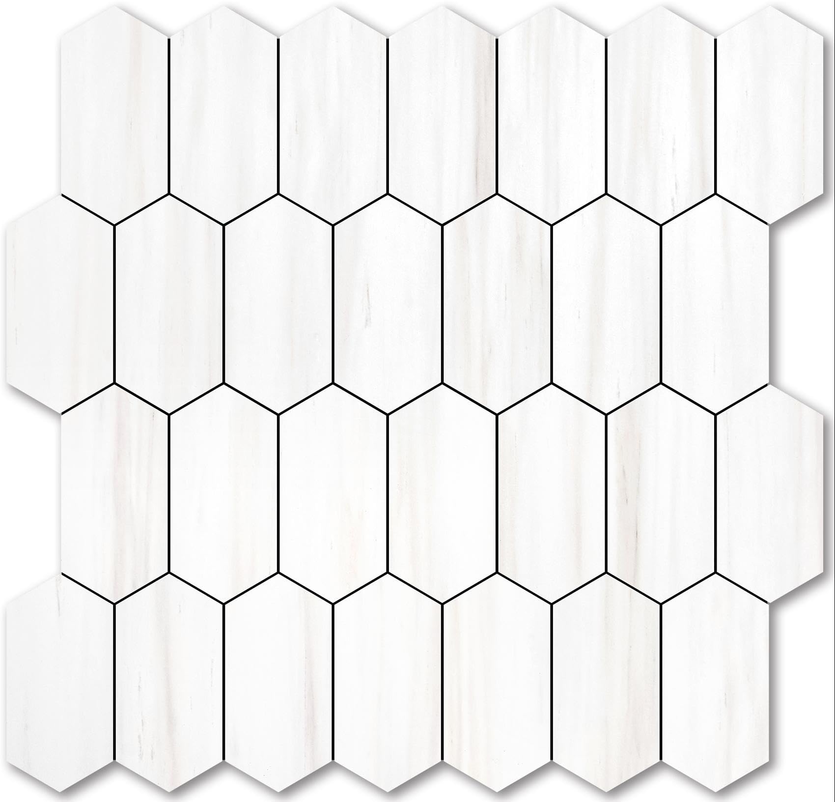 Vamos Tile long hexagon backsplash tiles pack on wall, durable and easy to install