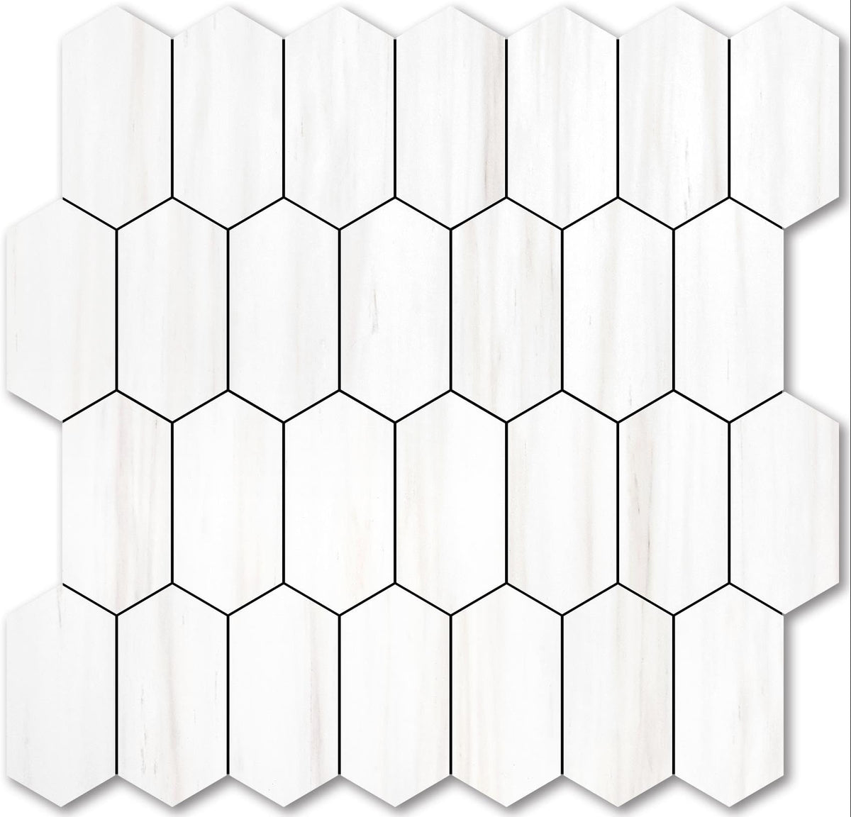 Vamos Tile long hexagon backsplash tiles pack on wall, durable and easy to install