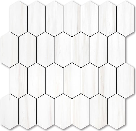 Vamos Tile long hexagon backsplash tiles pack on wall, durable and easy to install