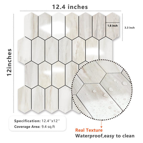 Vamos Tile waterproof surface easy to wipe clean for kitchens and baths.