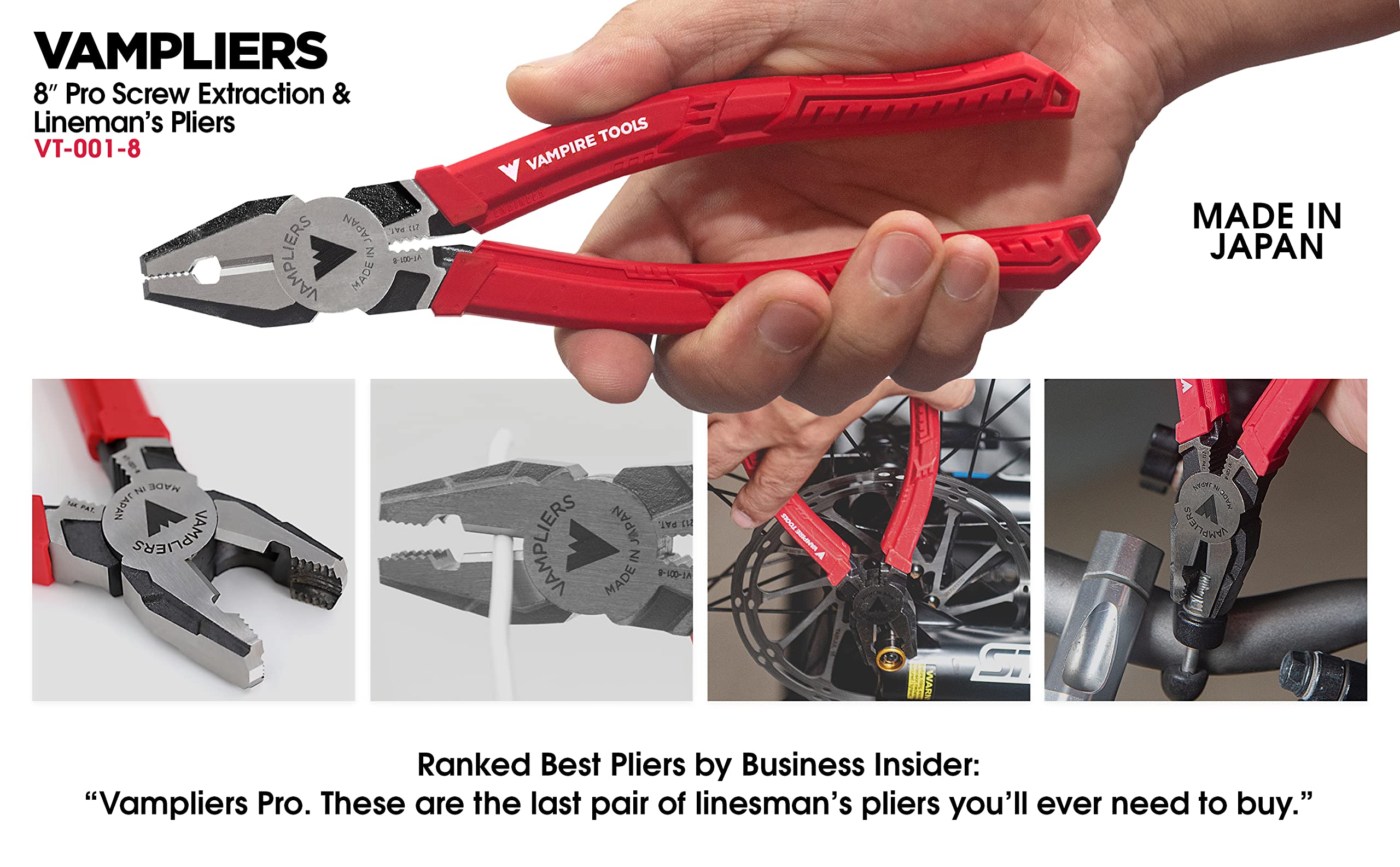Vampliers cutting capacity shows copper and steel wire handling versatility.
