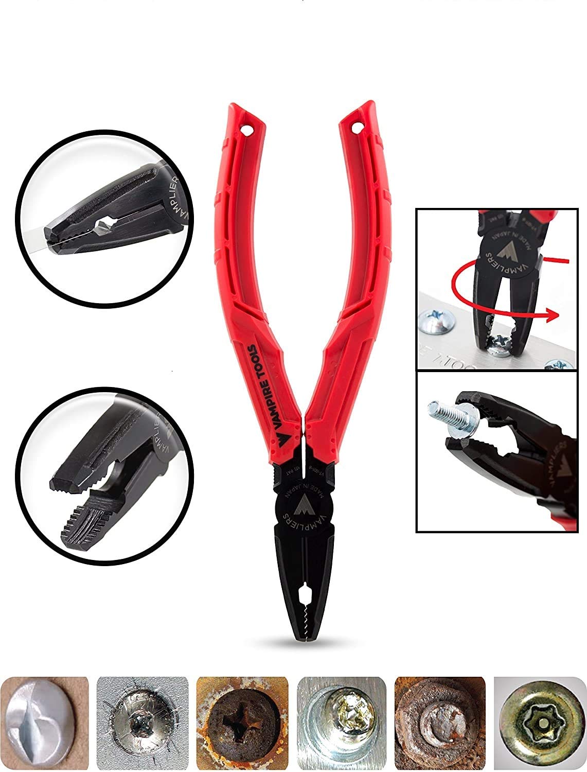 Vampliers Brute 6.25in intermeshed-teeth grip for secure twisting