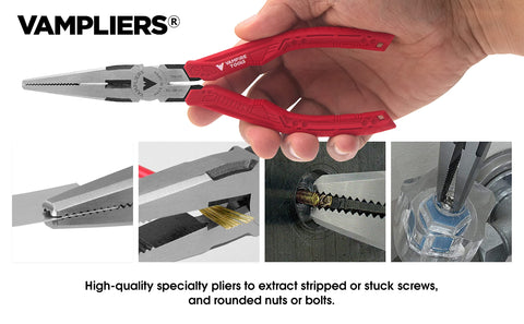 Vampliers high-carbon Japanese steel construction provides lasting durability.