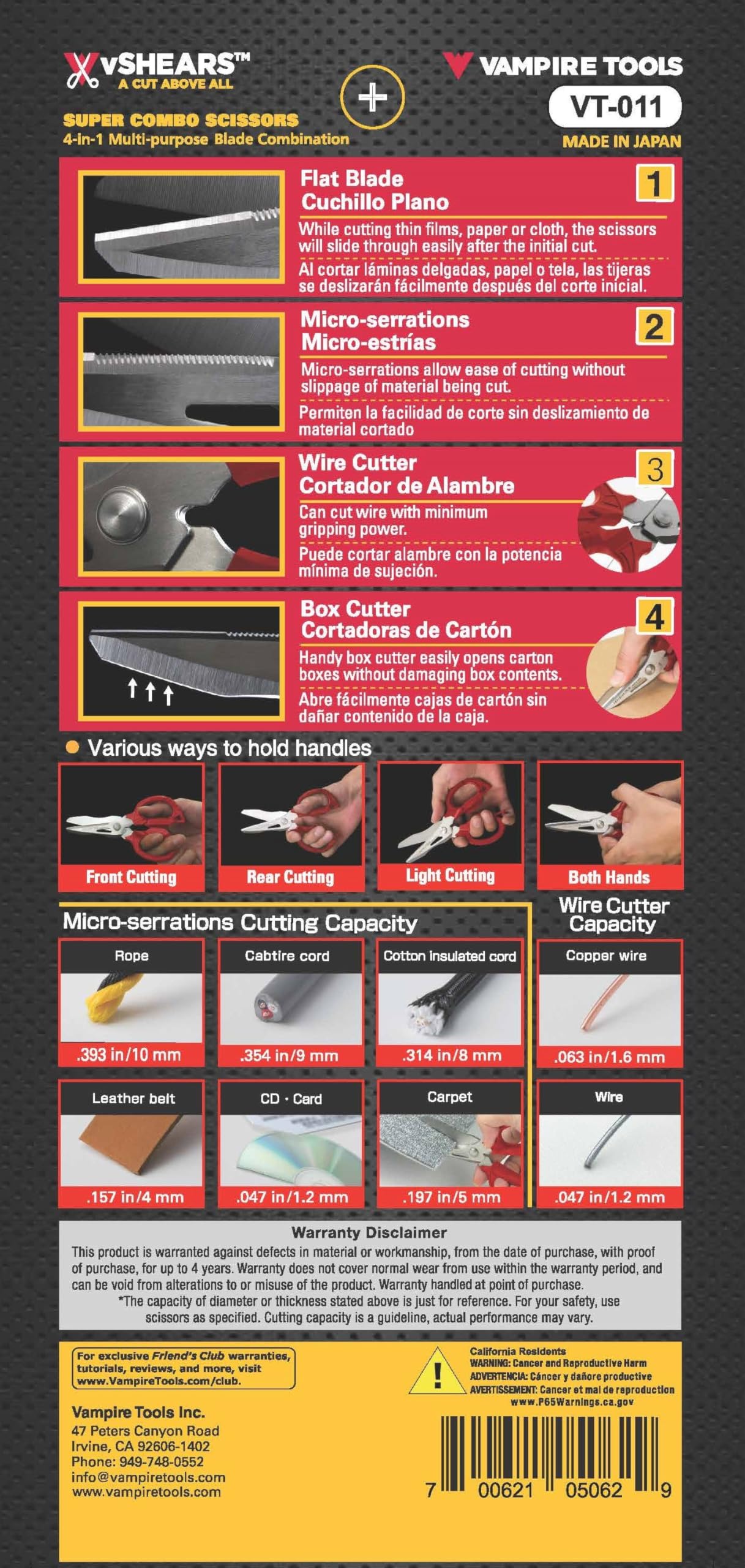 VAMPLIERS micro-serrations close-up holding fabric securely