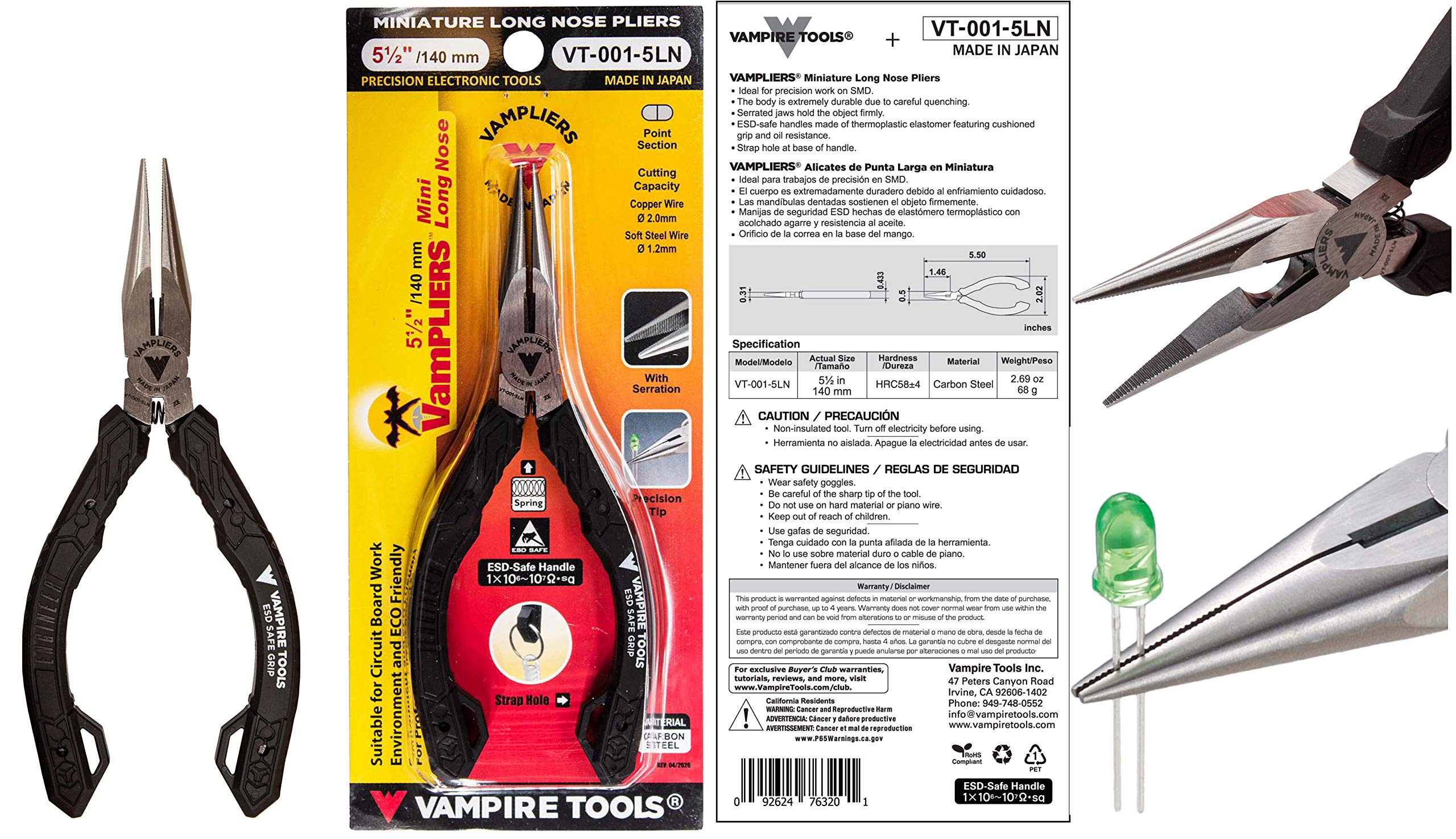 VAMPLIERS needle tip jaws secure tiny components during assembly