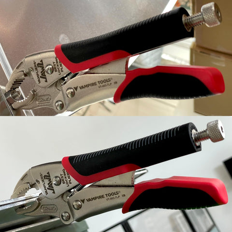 Quick-release mechanism demonstrated on Vampliers tool