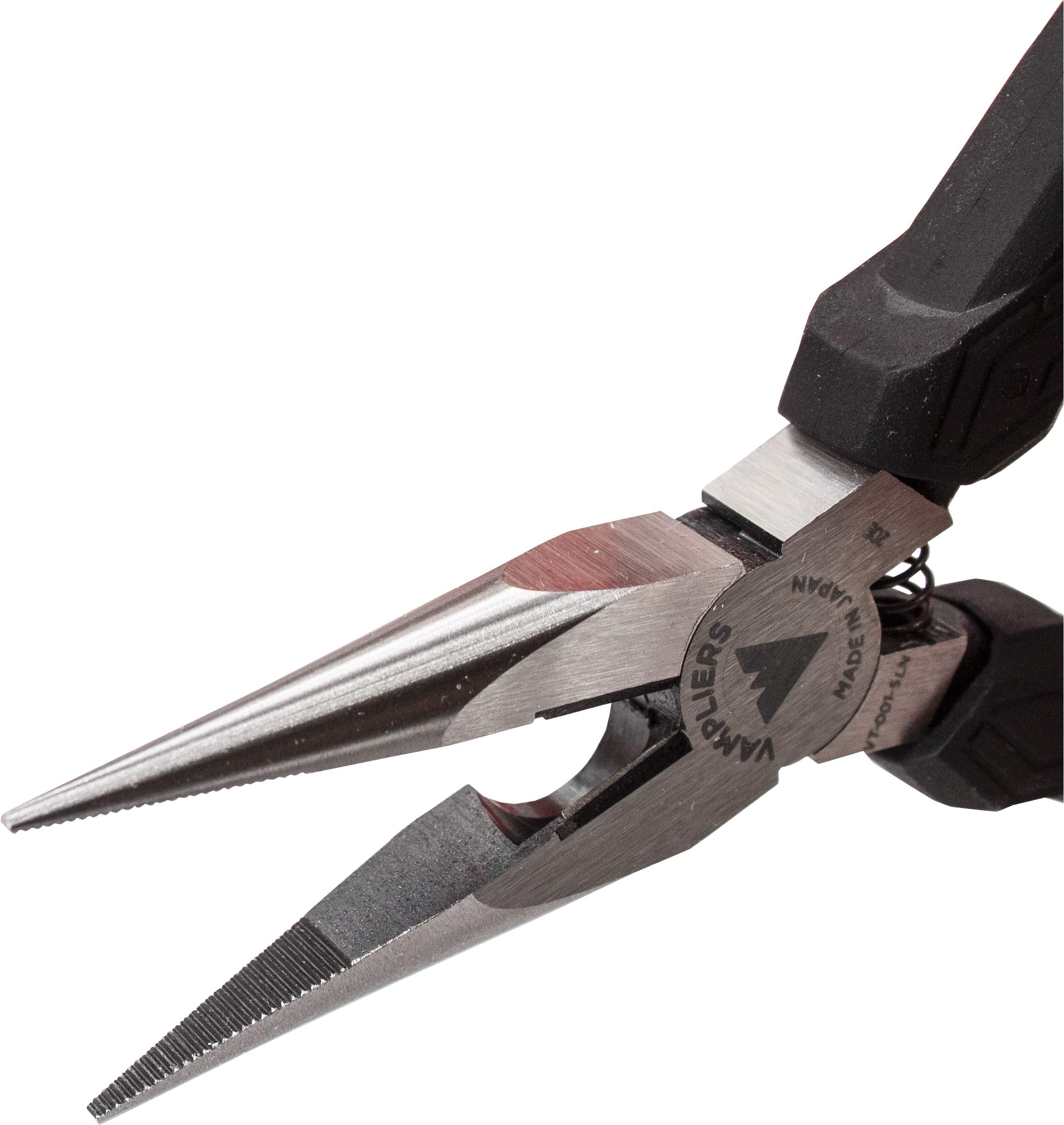 VAMPLIERS serrated jaws gripping small parts firmly