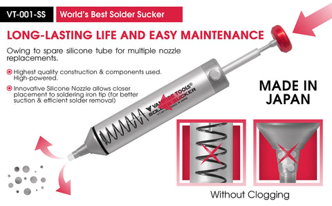 Vampliers SS03 replacement 4mm silicone tube included for nozzle maintenance