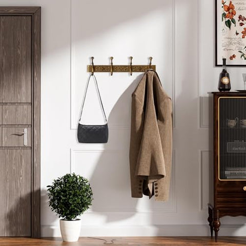 Van Cadene four-hook rack accommodates bulky jackets and wide items.