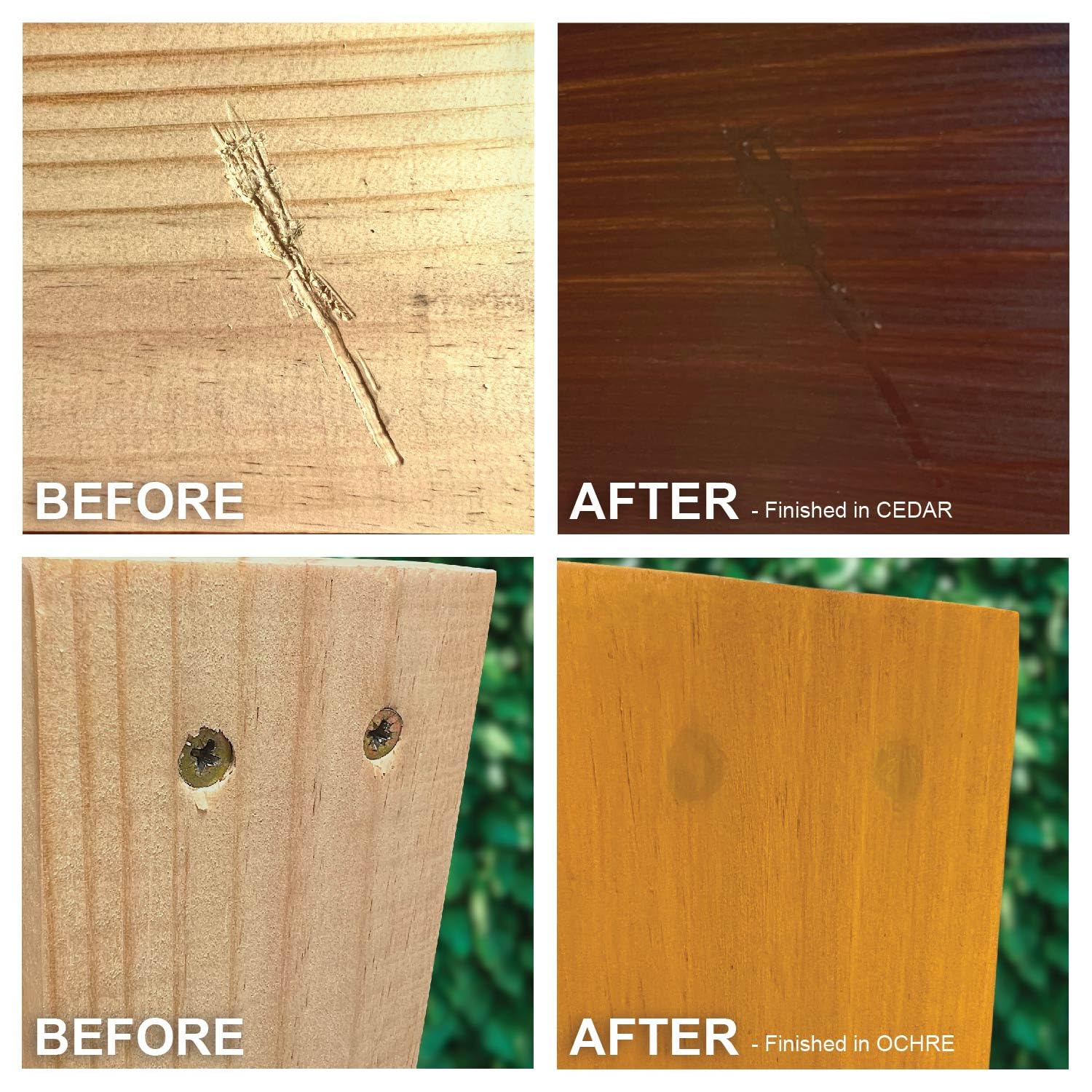 Color-matching Van Votz filler with stain or sealer for consistent look.