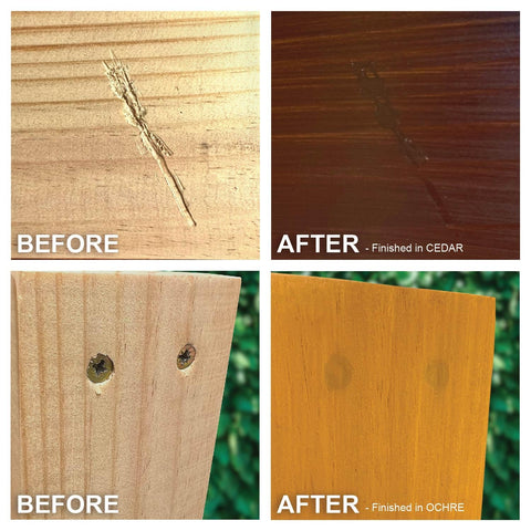 Color-matching Van Votz filler with stain or sealer for consistent look.