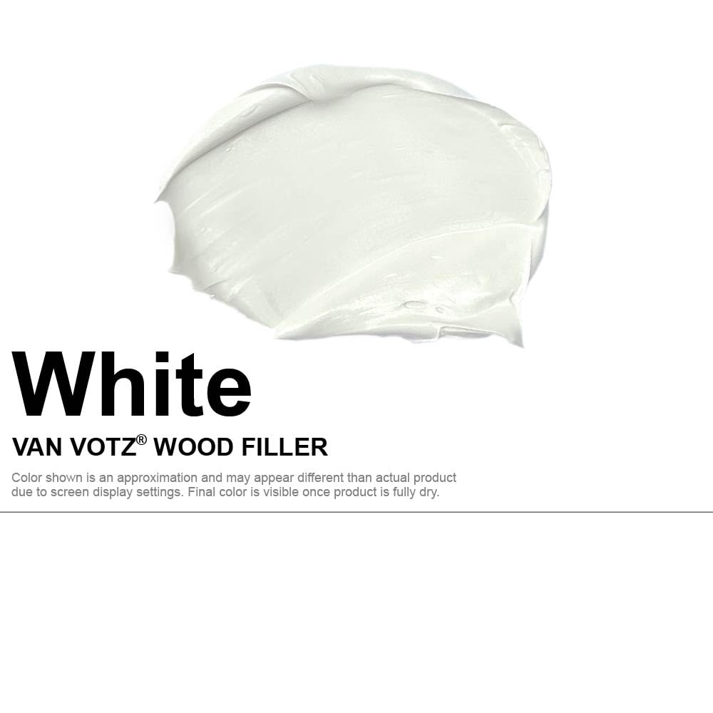 Exterior-grade Van Votz filler used for outdoor repairs and nail holes.