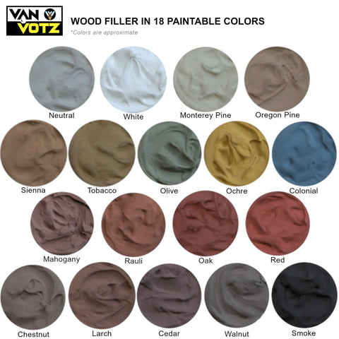 Van Votz water-based filler cleans up with soap and water.