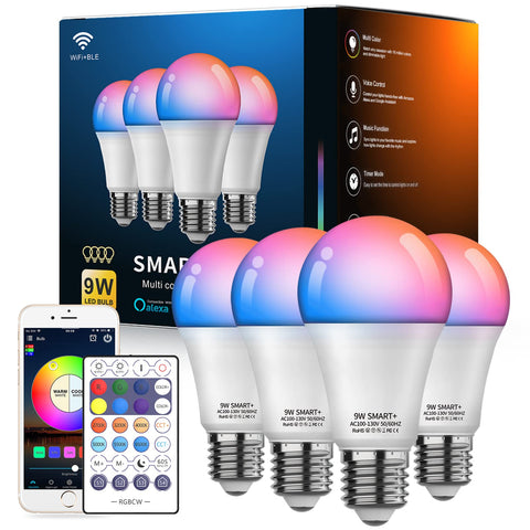 Vanance smart light bulbs 4-pack with remote for easy control.