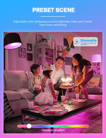 Vanance E26 A19 bulb connected via WiFi for hands-free control.