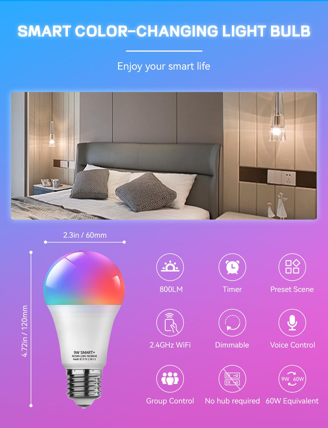 Vanance energy-saving 9W bulb maintains brightness while saving power.