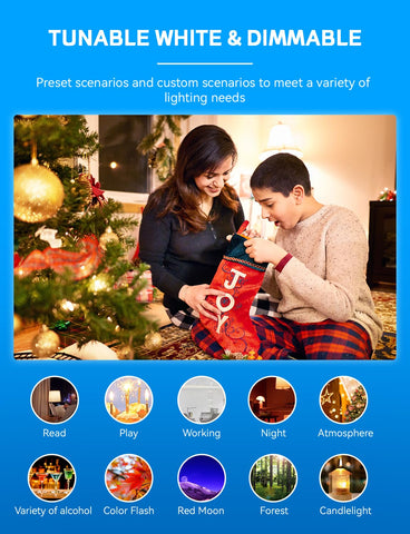 Vanance smart bulbs enabling voice control with Alexa and Google Assistant.