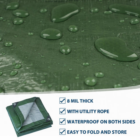 Vandham tarp doubles as tent underlay for camping comfort.
