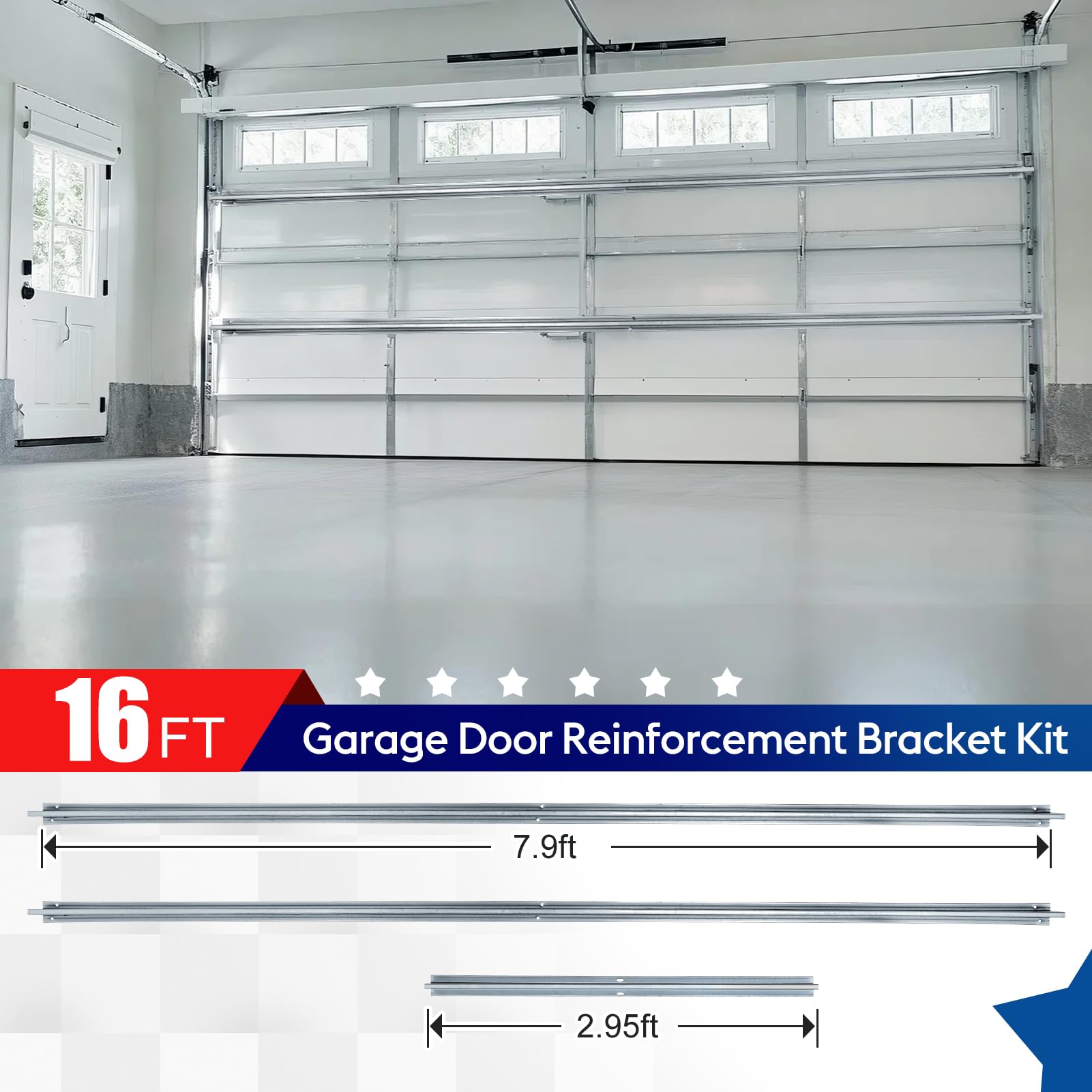 Vanesa heavy-duty galvanized steel bracket showing durable reinforcement for aging doors.