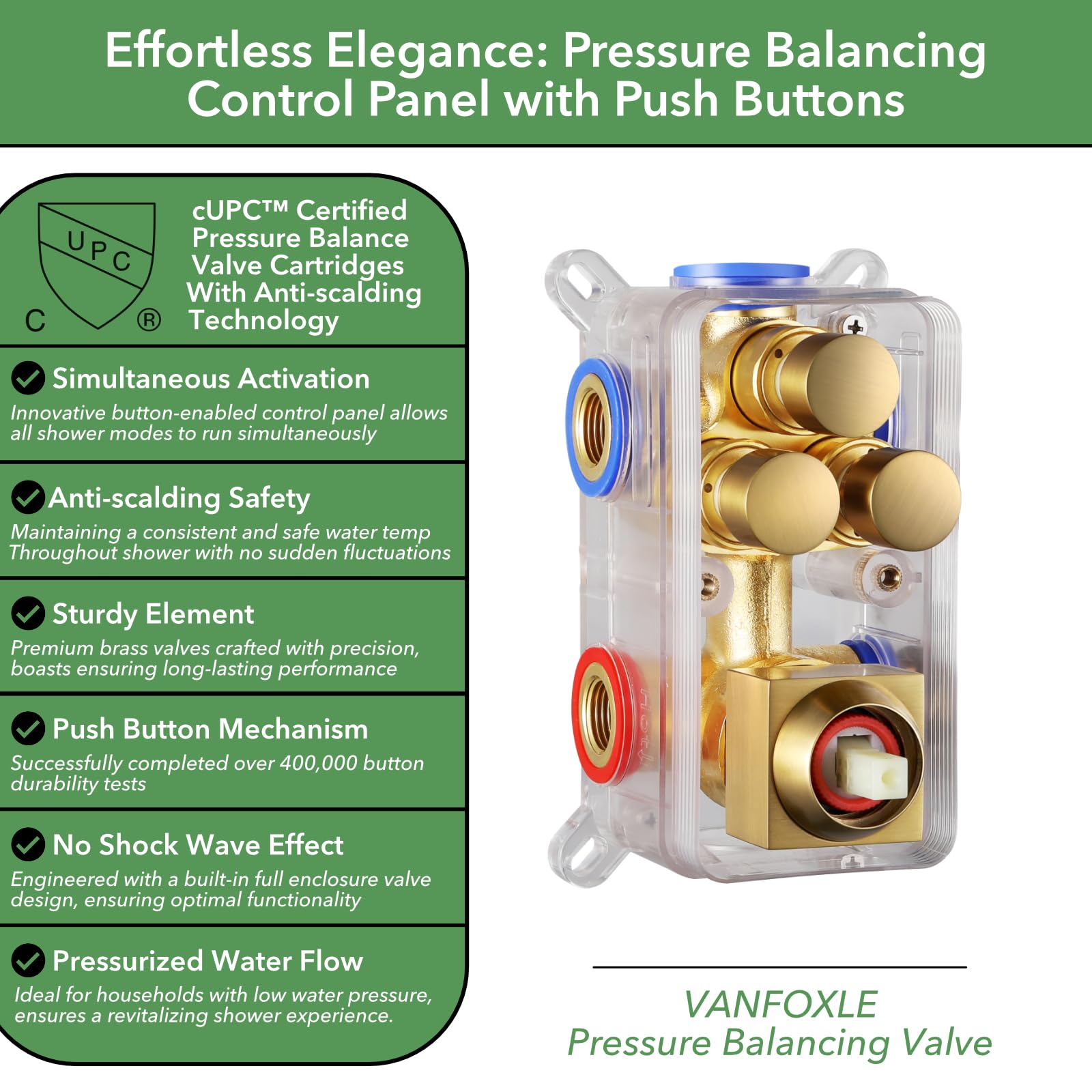 VANFOXLE thick panel design resists wear for durable use.