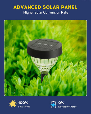 Vangue solar light brightens gardens, lawns, and driveways with broad coverage.
