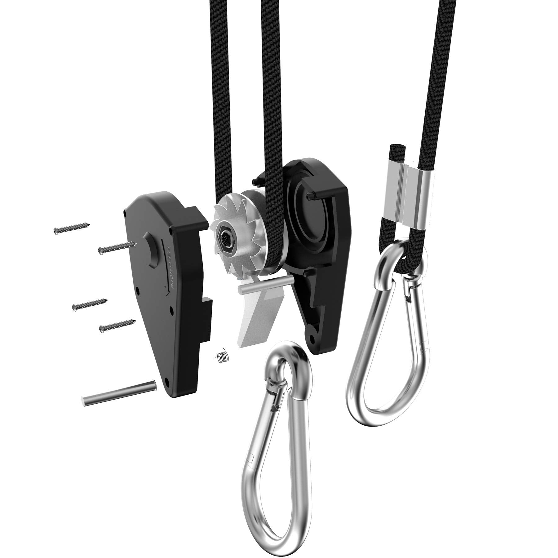 Vanleno carabiner clips enable quick, secure fixture attachment.