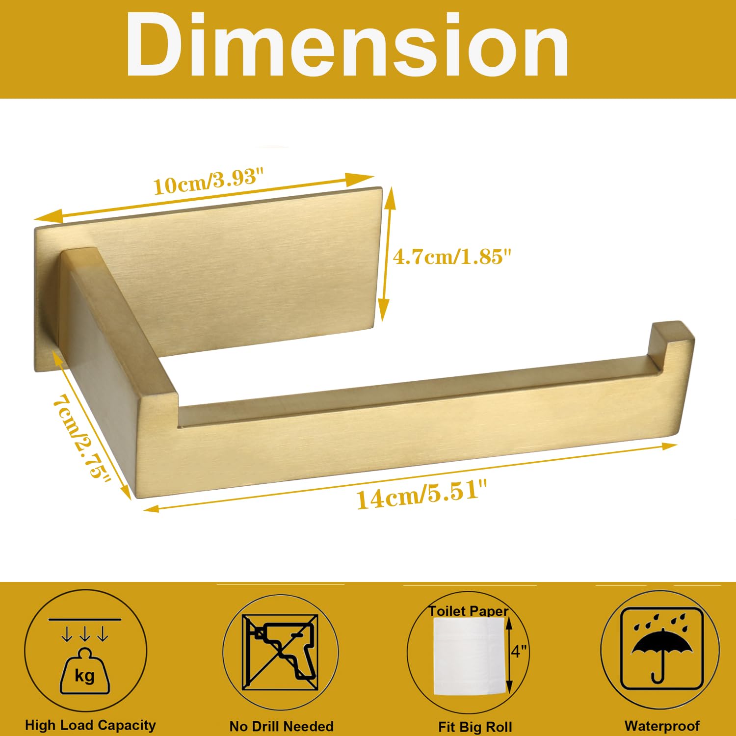 Vanloory 16lb-capacity adhesive paper holder keeps rolls secure.