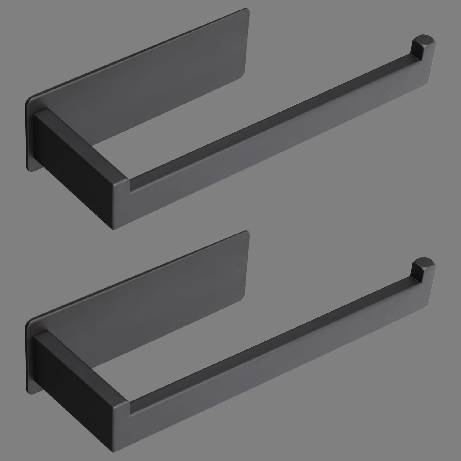 Vanloory hand towel holder adhesive matte black 9in supports towels without drilling