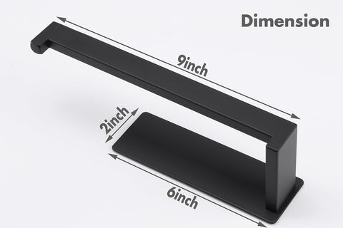 Vanloory matte black towel holder close-up shows sturdy adhesive pad
