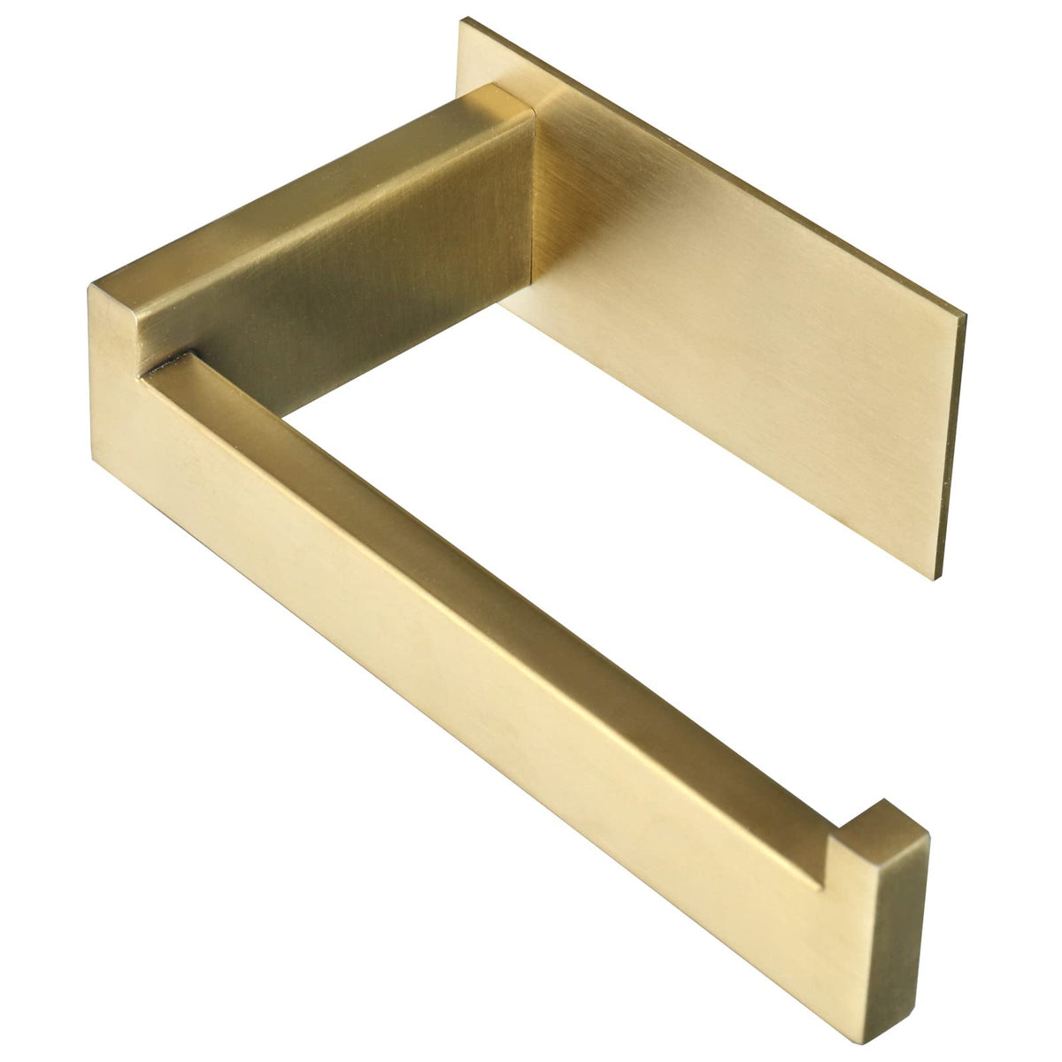 Vanloory brushed-gold wall toilet paper holder; drill-free installation for a chic bathroom.