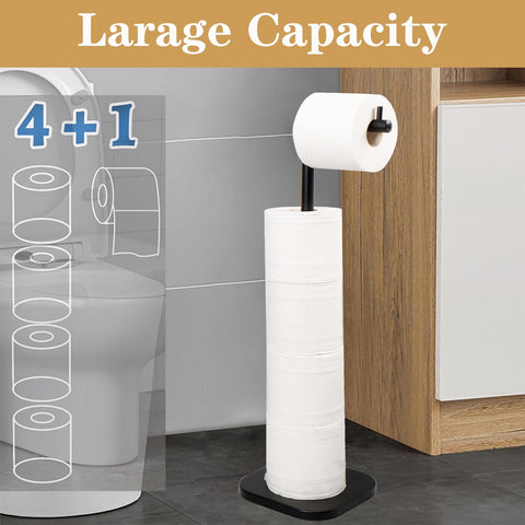 Vanloory stainless steel toilet paper holder stand, corrosion resistant and easy to wipe clean.