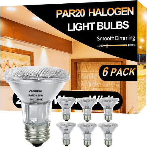 Vannise PAR20 flood bulb unlit, ready for installation and replacement