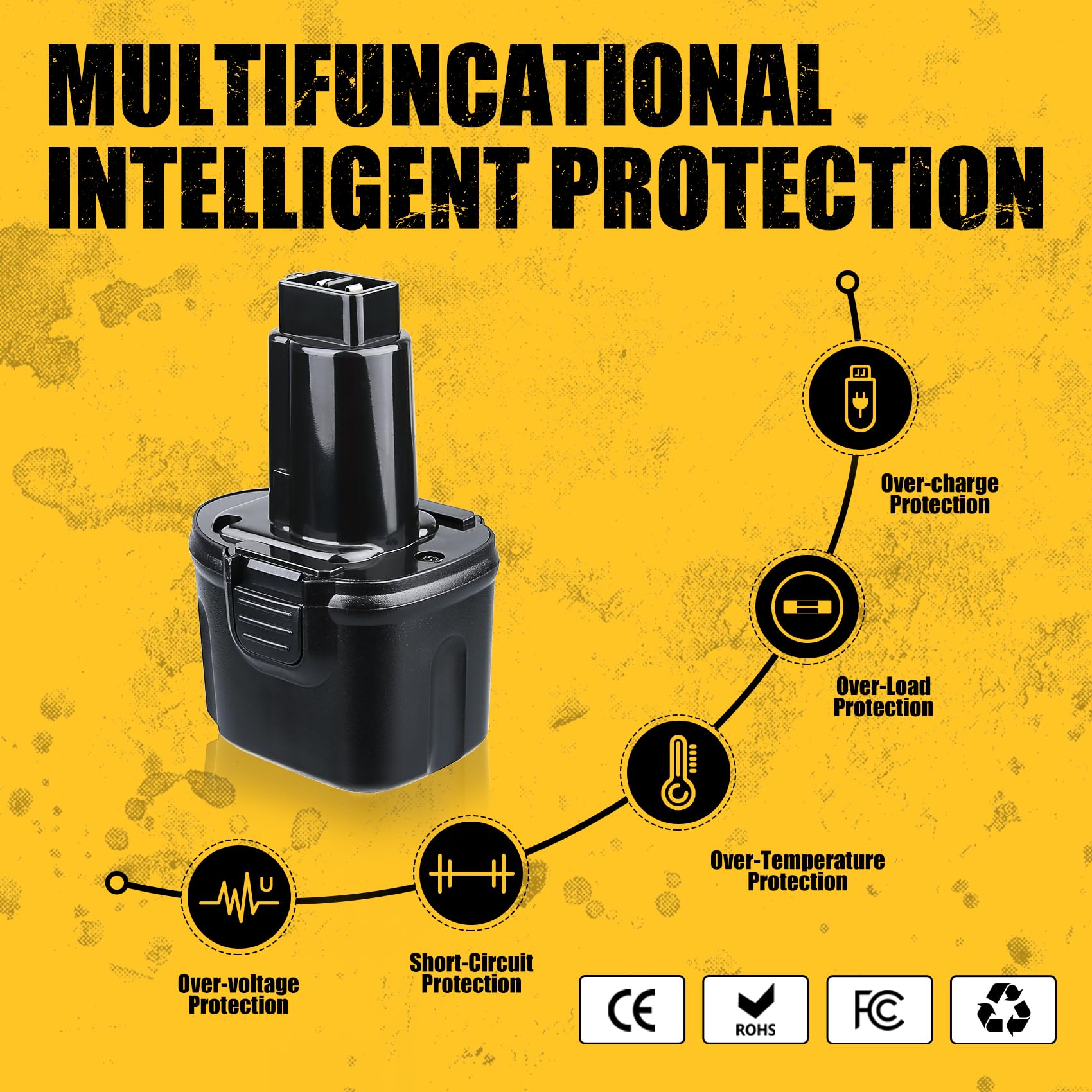VANON 2Pack DW925K2 front-view battery kit, ready-to-use power