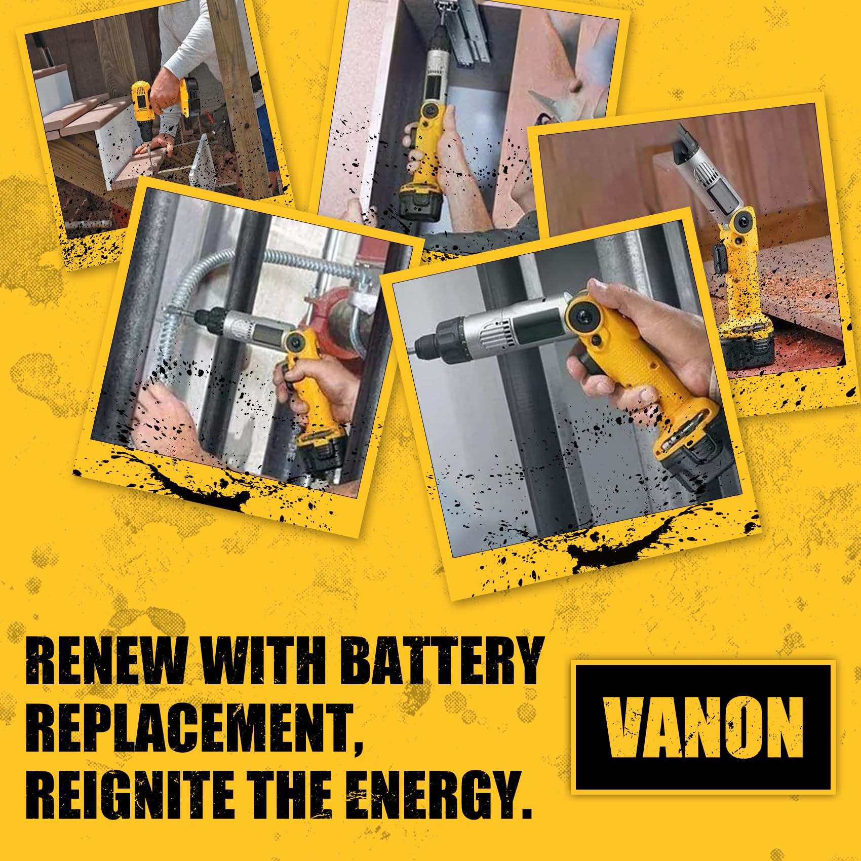 VANON 2Pack DW968K side-view battery, dependable power for projects