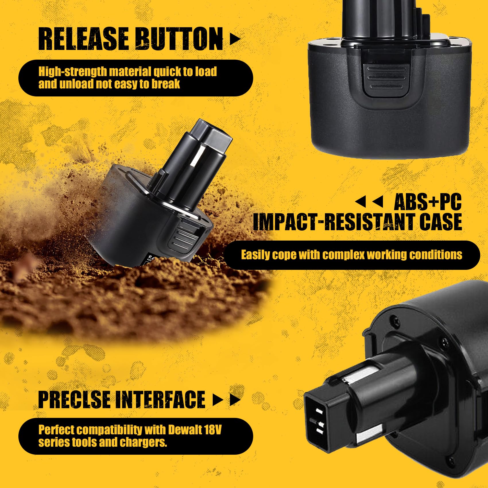 VANON 4.8Ah Ni-MH battery with DE9036 compatibility close-up