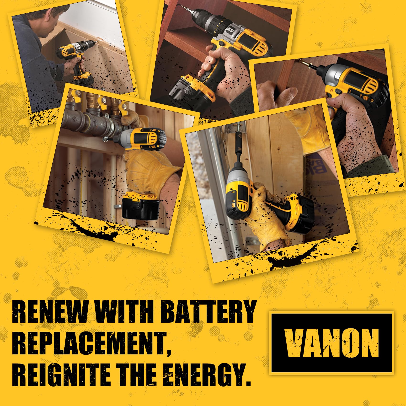 VANON battery pack label with CE/FCC/ROHS verification