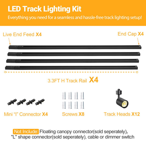 VANoopee 13ft H-track rail enables flexible room layouts.